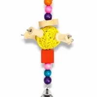 Игрушка для птиц "Деревяшка", 22 х 9 см, микс цветов