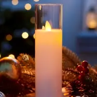 Светодиодная свеча "Белая" 20х5.5 см, AAx2 (не в компл.), Т/БЕЛЫЙ