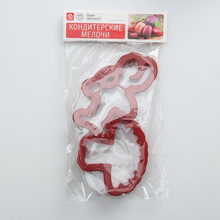 Набор форм для печенья Доляна «Балет», 2 шт, пачка 8×7×2, балерина 8×5,5×2 см, цвет красный