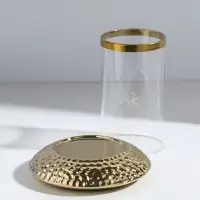 Подсвечник на 1 свечу &laquo;Верна&raquo;, керамика, стекло, d=8 см, золото, 14.5&times;14.5&times;17.5 см