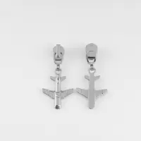 Бегунок для металлической молнии, №3, &laquo;Самолёт&raquo;, 10 шт., цвет никель