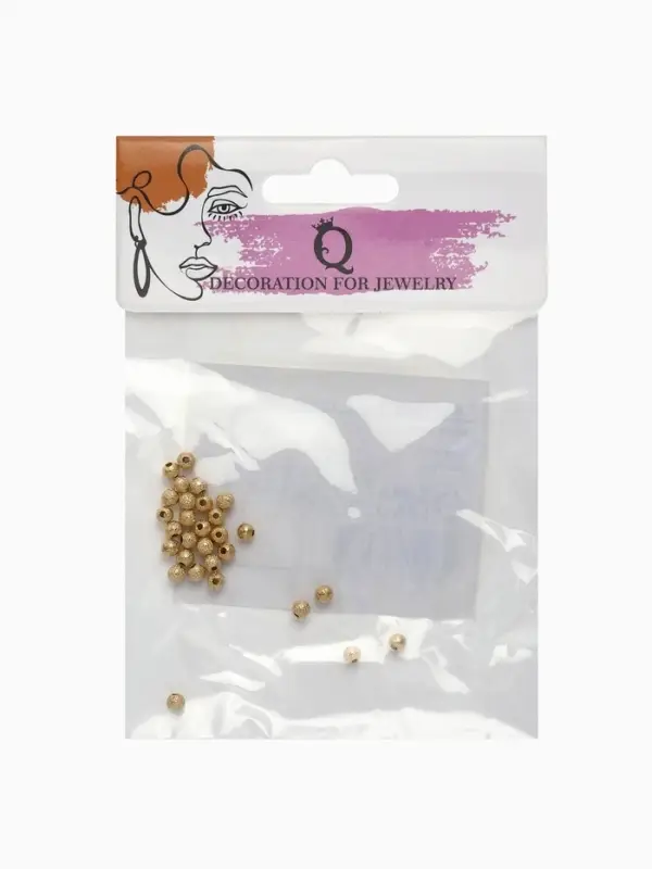 Кримп - зажимная бусина СМ-434, набор 30 шт. 3 мм, цвет золото