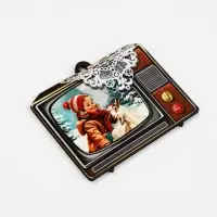 Елочная игрушка деревянная &laquo;Телевизор&raquo;, 86&times;70 мм