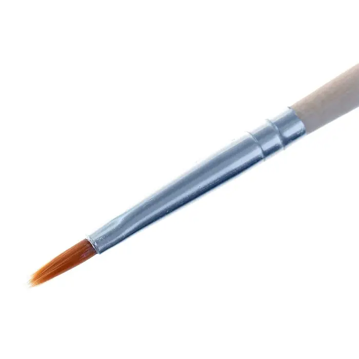 Кисть для рисования, нейлон, № 1, плоская, деревянная ручка, международный размер