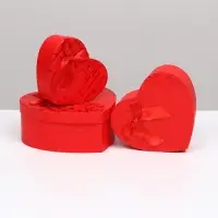 Набор подарочных коробок сердце 3 в 1, красный, I Love You, 21&times;19&times;9 - 15.5&times;14&times;6 см