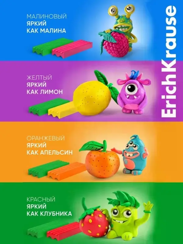 Пластилин 18 цветов, 324 г, ErichKrause &laquo;Kids Space Animals&raquo;, со стеком, в картонной упаковке