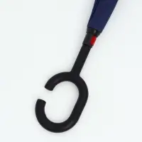 Зонт - наоборот &laquo;Однотон&raquo;, механический, 8 спиц, R=53/61 см, d=106 см, чёрный, синий