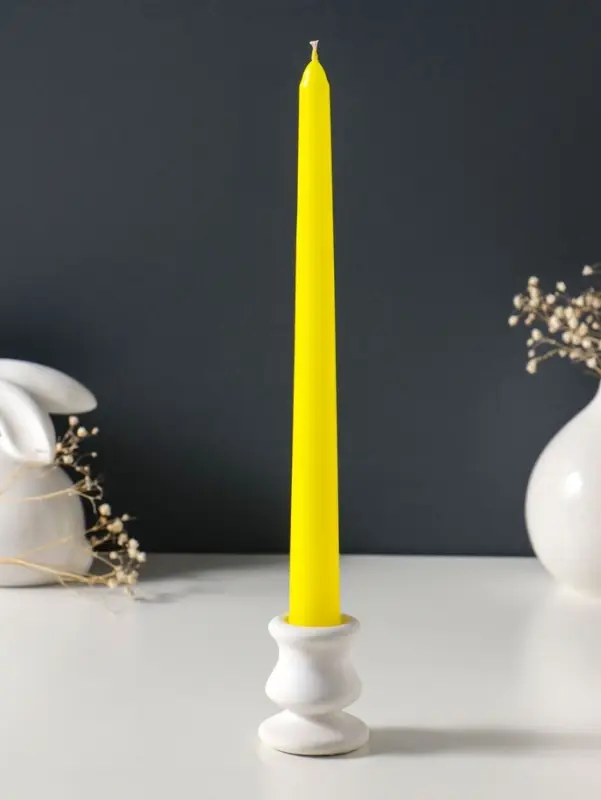 Набор свечей античных 25 см, 3 шт., 58 г, 7 ч, жёлтый