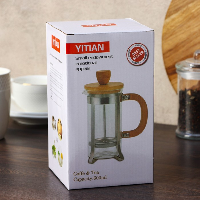 Чайник заварочный френч - пресс на ножках «Металлик», 600 мл Чайник заварочный френч - пресс на ножках «Металлик», 600 мл