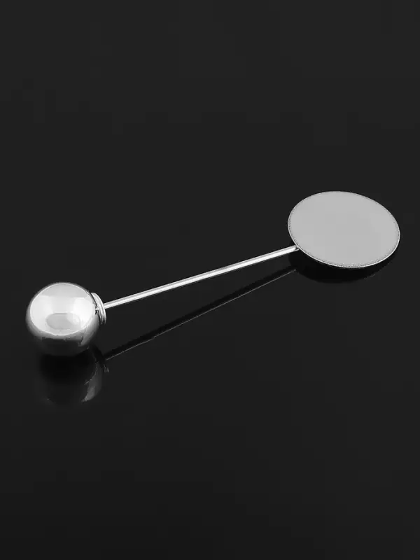 Основа для булавки с шариком d=1 см (набор 5 шт.), L=5 см, площадка 1.5 см, цвет серебро