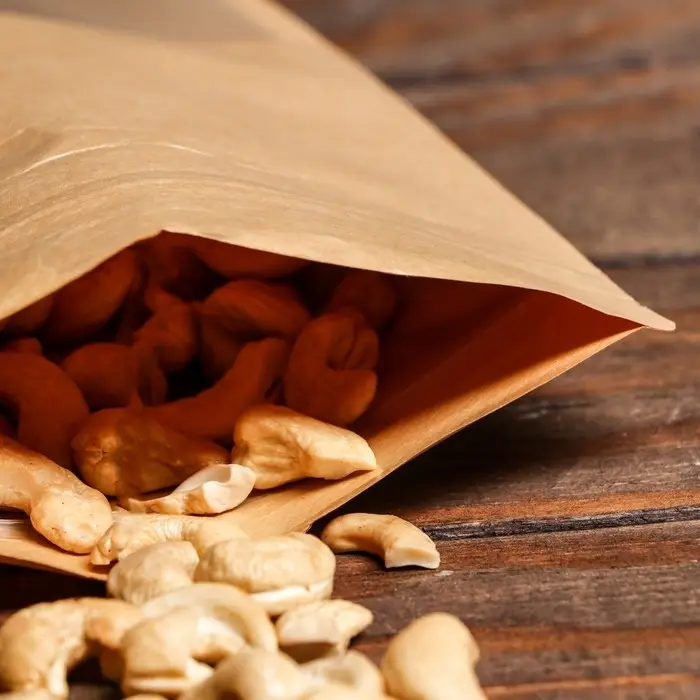 Пакет Zip - lock, крафт, с плоским дном, прямоугольное окно, 16×26 см