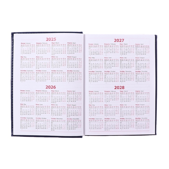 Ежедневник недатированный А5, 160 листов  Ежедневник недатированный А5, 160 листов "Небраска", обложка искусственная кожа, перфорация углов, синий