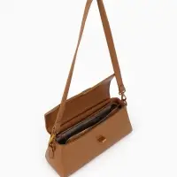 Сумка женская мессенджер TEXTURA на клапане, 26&times;9&times;12 см, коричневая