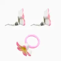 Набор детский &laquo;Выбражулька. Цветок&raquo;, 3 предмета: бусы, клипсы, кольцо безразмерное, разноцветный