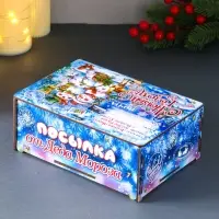 Шкатулка-ящик самосборный малый "Снеговики",  20х13,6х8 см