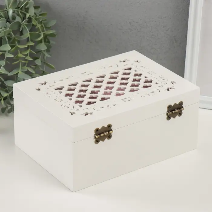 Шкатулка для украшений &laquo;Белоснежная&raquo;, дерево, 22&times;16&times;10 см