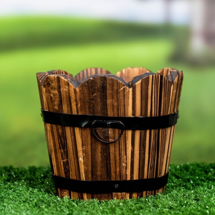 Кашпо деревянное  Кашпо деревянное "Круглое" 12х10см