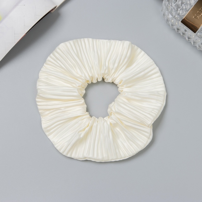 Резинка для волос Резинка для волос "Орбита" жатка классика глянец, 12 см, молочный