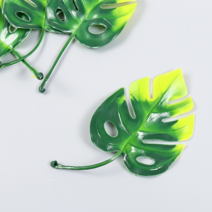 Декор для творчества Декор для творчества "Лист монстеры" набор 4 шт зелёный 7х13 см