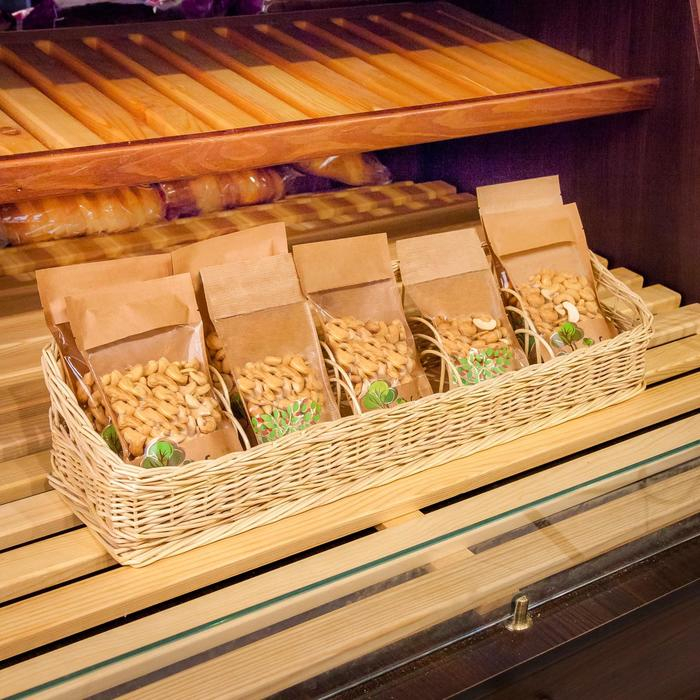 Лоток торговый &laquo;Специи&raquo;, фанерное дно, 5 секций, 60&times;15&times;5/13 см, ручное плетение, ива