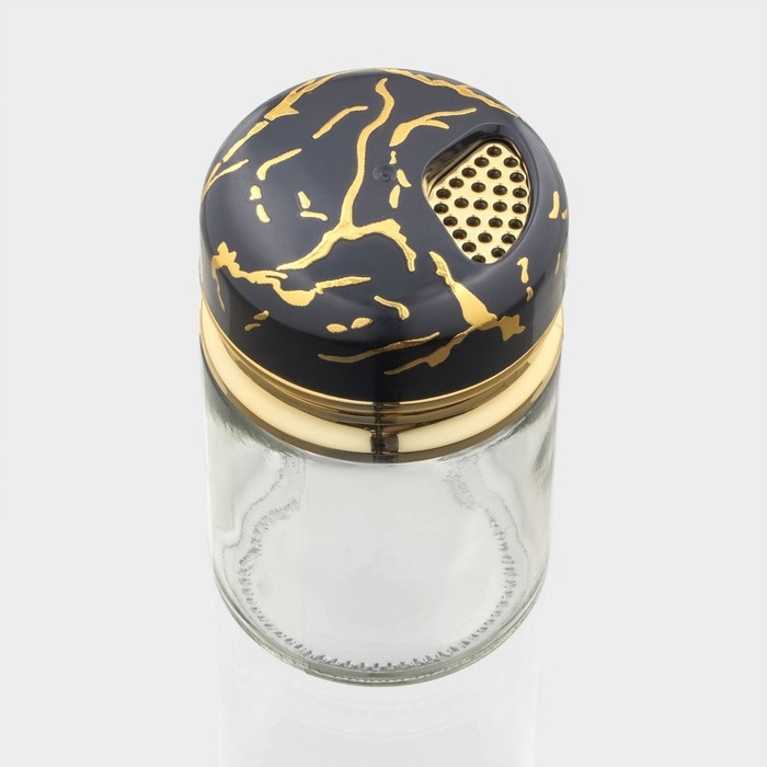 Солонка стеклянная Magistro «Чёрный мрамор», 150 мл, 5,5×9,5 см Солонка стеклянная Magistro «Чёрный мрамор», 150 мл, 5,5×9,5 см