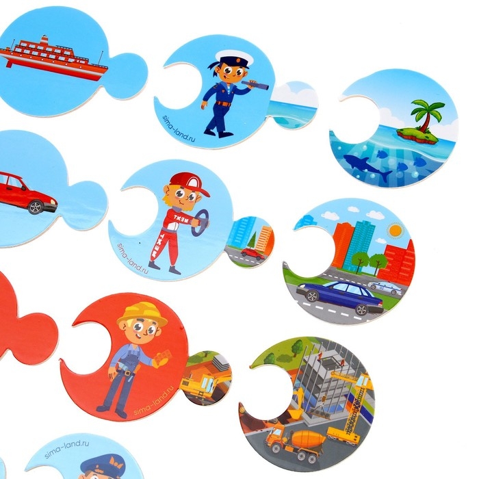 Пазлы логические 3 в 1 «Транспорт и профессии» Пазлы логические 3 в 1 «Транспорт и профессии»