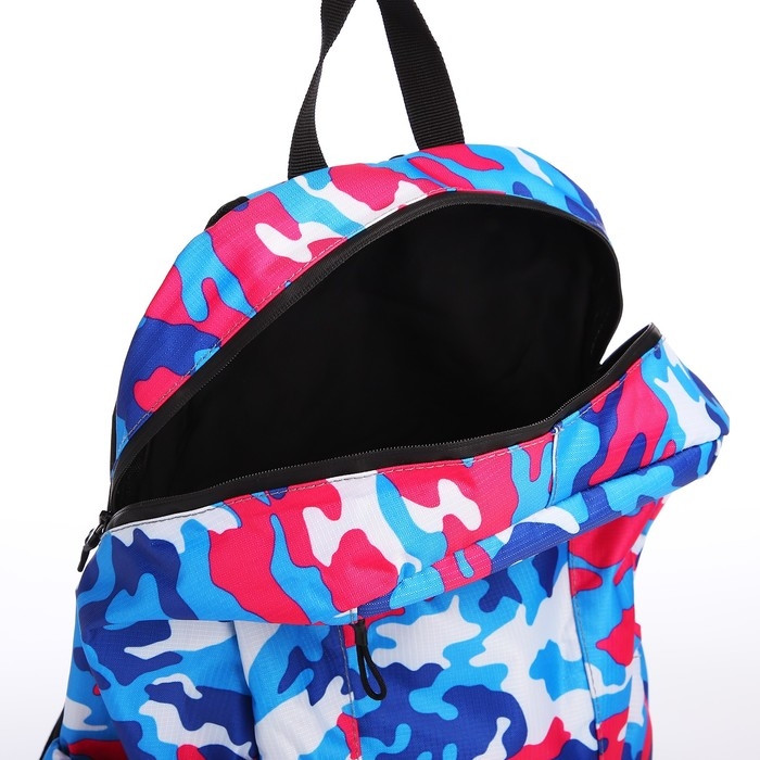 Рюкзак водонепроницаемый на молнии, 3 кармана, цвет голубой/розовый Рюкзак водонепроницаемый на молнии, 3 кармана, цвет голубой/розовый