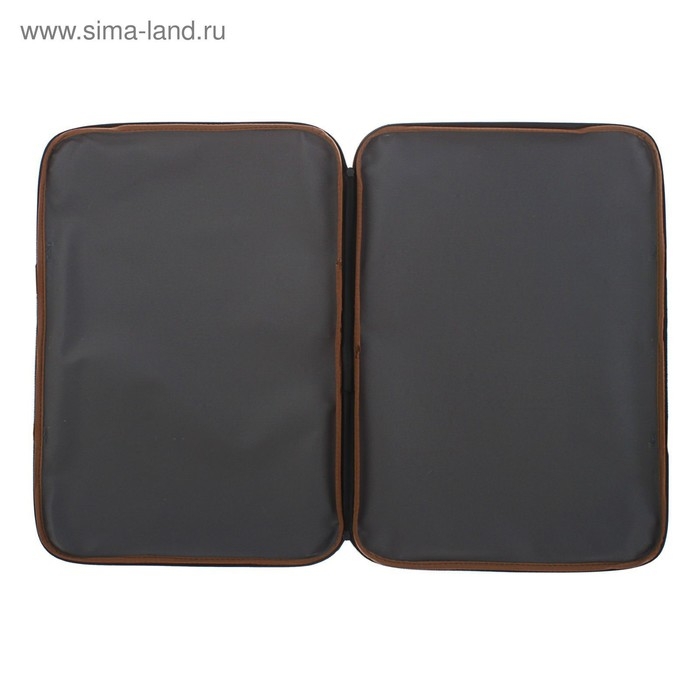 Папка для черчения и рисунков А3, 470 х 350 х 20 мм с ручками, текстильная, факрута  Папка для черчения и рисунков А3, 470 х 350 х 20 мм с ручками, текстильная, факрута "песок" 600D, Стандарт Calligrata серая