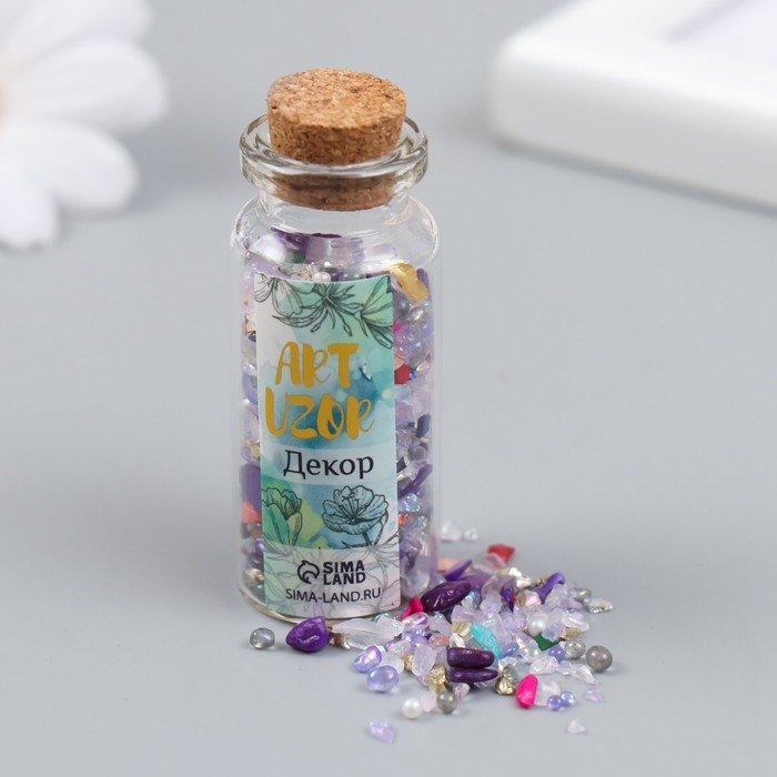 Декор для творчества в баночке Декор для творчества в баночке "Природный камень с перламутром - фиолет" 20 гр 5х2,2х2,2 см 936942