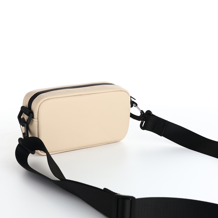 Сумка женская на молнии, TEXTURA, маленький размер, длинный ремень, цвет бежевый Сумка женская на молнии, TEXTURA, маленький размер, длинный ремень, цвет бежевый