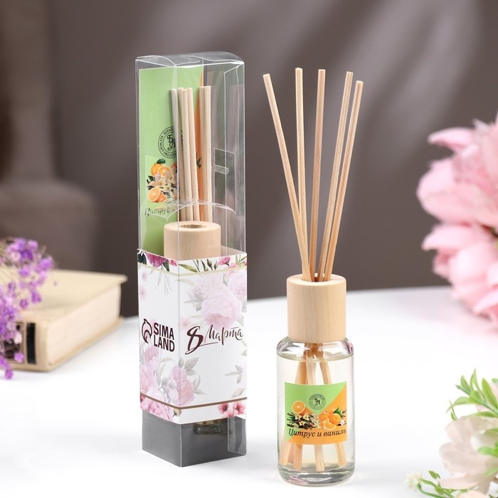 Диффузор ароматический  Диффузор ароматический "Модерн", 50 мл, цитрус и ваниль, 8 марта, "Богатство Аромата"