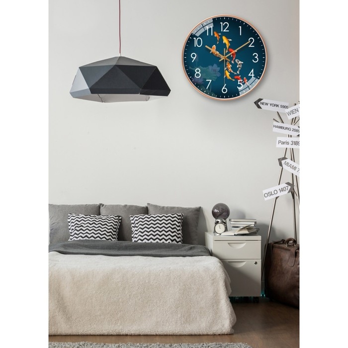 Часы настенные интерьерные Часы настенные интерьерные "Рыбки", бесшумные, d-30 см