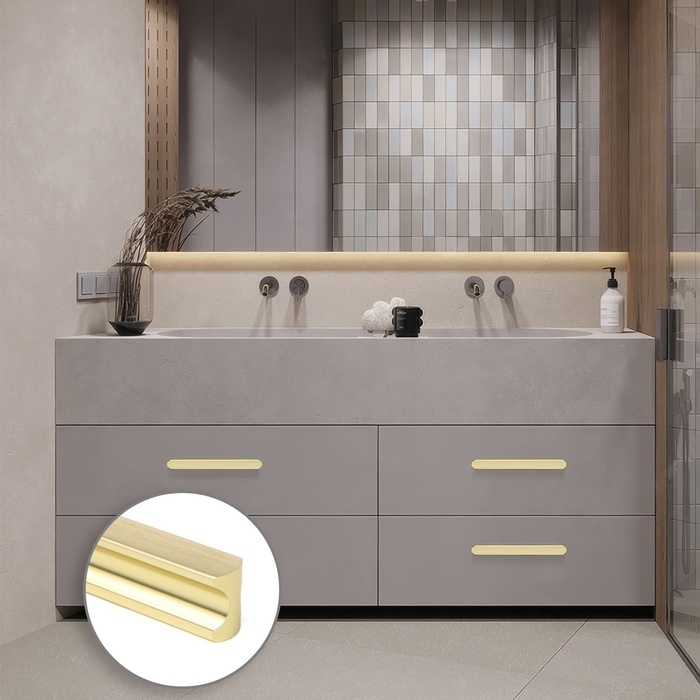 Ручка-скоба CAPPIO RSC022, алюминий, м/о 288 мм, цвет сатиновое золото Ручка-скоба CAPPIO RSC022, алюминий, м/о 288 мм, цвет сатиновое золото