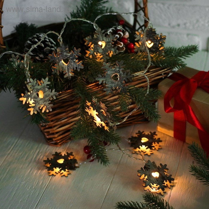 Новогодняя гирлянда «Снежинки», длина 150 см Новогодняя гирлянда «Снежинки», длина 150 см