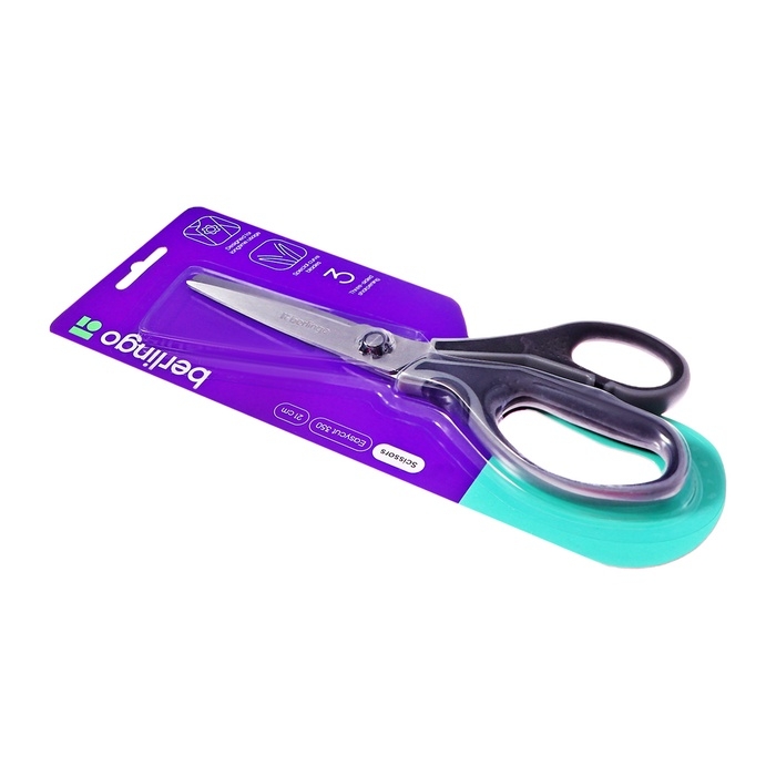Ножницы 21см Berlingo Ножницы 21см Berlingo "Easycut 350" ассорти, эргономичные ручки, мягкие вставки, европодвес
