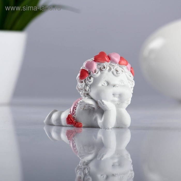 Фигура "Ангел лежит личико на ручках" 8х5,5х6,5см