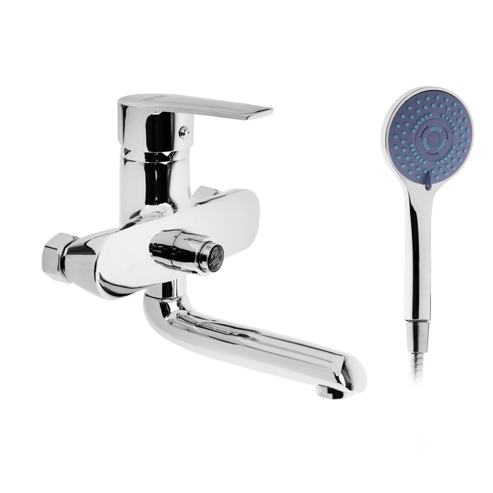 Смеситель для ванны ZEIN Z3846, однорычажный, душевой набор, лейка 5 режимов, хром Смеситель для ванны ZEIN Z3846, однорычажный, душевой набор, лейка 5 режимов, хром