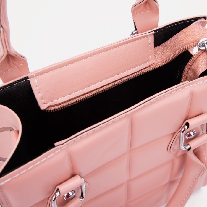 Сумка женская тоут на молнии, цвет розовый