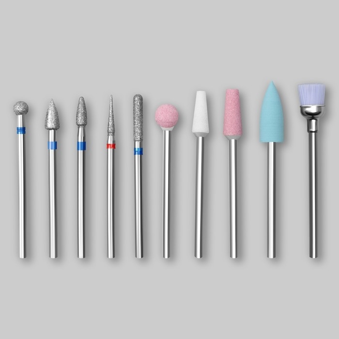Фрезы для маникюра в пластиковом органайзере, 10 шт Фрезы для маникюра в пластиковом органайзере, 10 шт