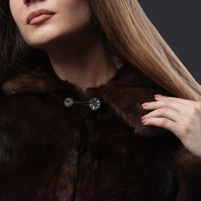 Декоративная застёжка, d = 2,5/3 см, цвет чёрный Декоративная застёжка, d = 2,5/3 см, цвет чёрный