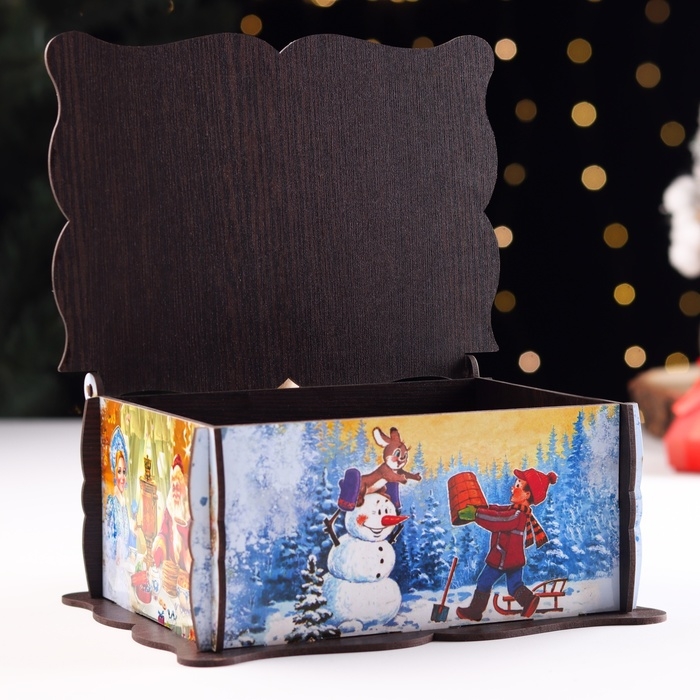 Новый год. Шкатулка "Тройка", большая, 20х15х9 см