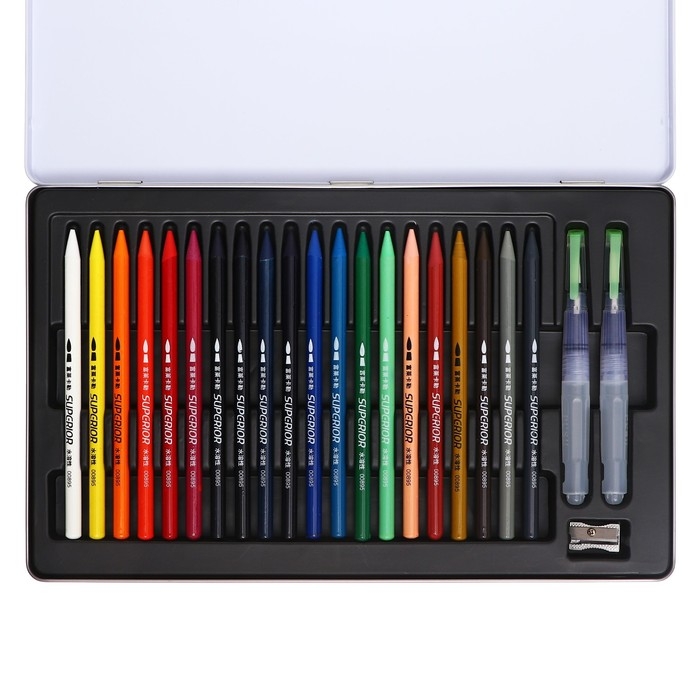 Карандаши акварельные, цельнографитные, 20 цветов+2 кисти+точилка, в металлической коробке WWP-20 Карандаши акварельные, цельнографитные, 20 цветов+2 кисти+точилка, в металлической коробке WWP-20