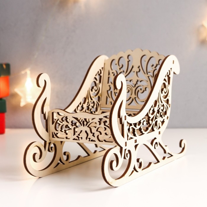 Сувенир "Сани" 23х14х10,5 см (набор 6 деталей)