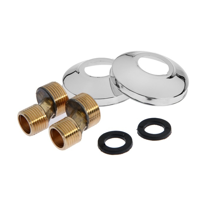 Эксцентрики для смесителя ZEIN, латунь, хром. отражатели, с прокладками, набор 2 шт Эксцентрики для смесителя ZEIN, латунь, хром. отражатели, с прокладками, набор 2 шт