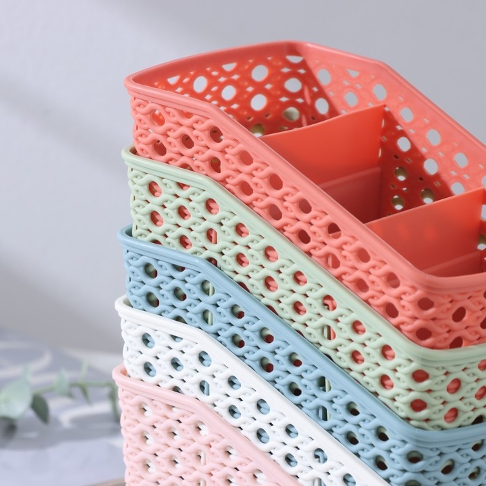 Органайзер для мелочей «Петельки», 3 отделения, 15,5×9,5×9,5 см, цвет МИКС