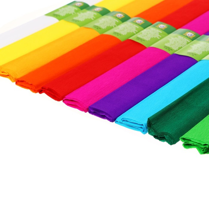 Набор бумаги крепированной  Набор бумаги крепированной "Классика", рулон, 10 штук/10 цветов, 50 х 200 см, 30 г/м2