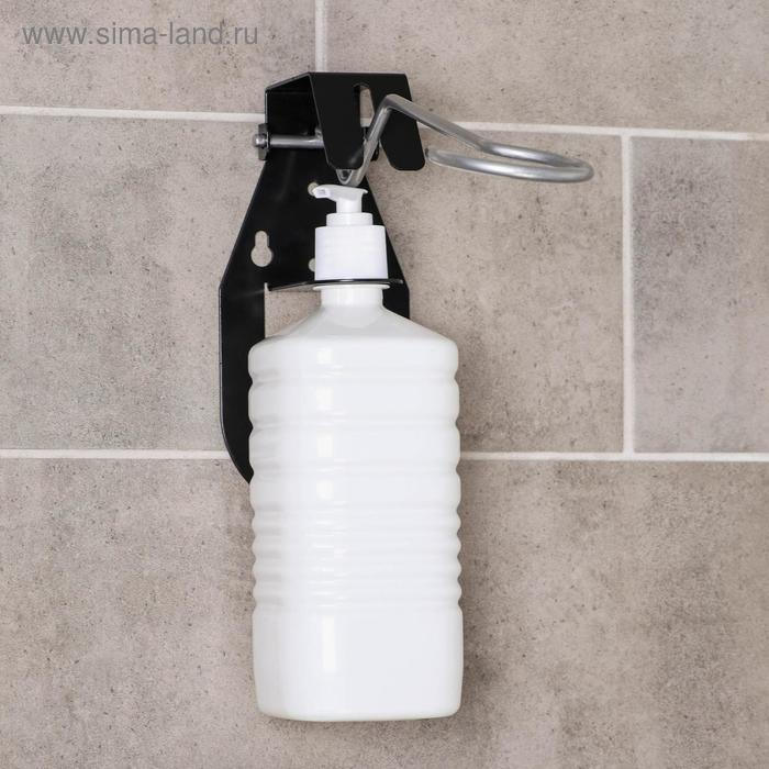 Дозатор для антисептика локтевой, 1 л, с держателем, цвет чёрный Дозатор для антисептика локтевой, 1 л, с держателем, цвет чёрный
