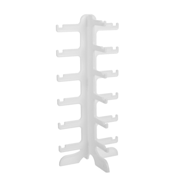 Подставка под очки, 15,5×14×35,5 см, шесть ярусов, цвет белый Подставка под очки, 15,5×14×35,5 см, шесть ярусов, цвет белый