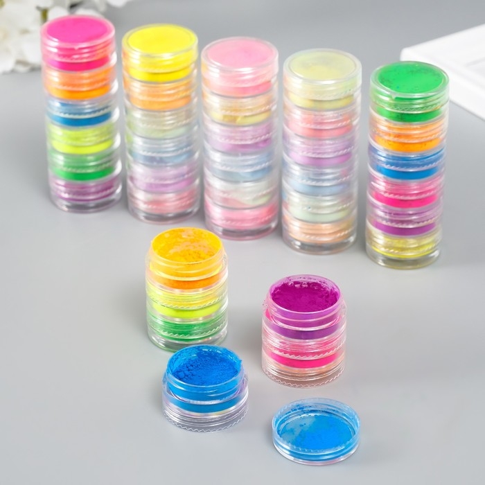 Глиттер для творчества Глиттер для творчества "Пудра-втирка. Краски лета" набор 36 шт в баночка - 1 гр 6х9х8 см