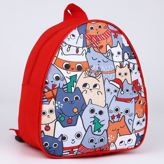 Рюкзак детский новогодний «Котики», 23х20,5 см